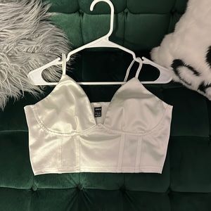 white crop top corset